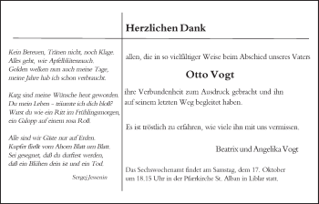 Anzeige von Otto Vogt von  Werbepost 