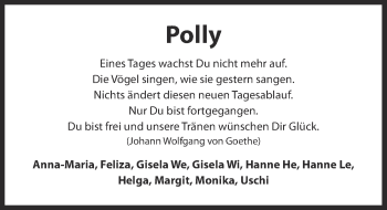 Anzeige von Polly  von  Kölner Wochenspiegel 