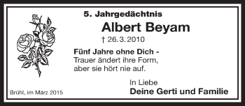 Anzeige von Albert Beyam von  Schlossbote/Werbekurier 
