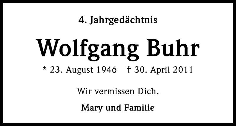  Traueranzeige für Wolfgang Buhr vom 18.07.2023 aus Kölner Stadt-Anzeiger / Kölnische Rundschau / Express