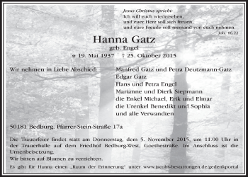 Anzeige von Hanna Gatz von  Werbepost 