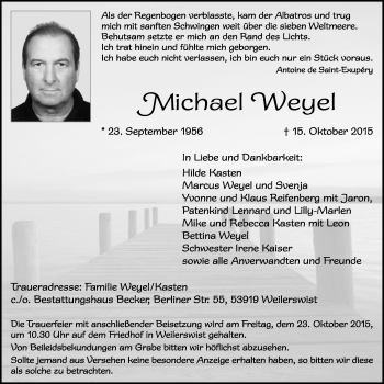 Anzeige von Michael Weyel von  Schaufenster/Blickpunkt 