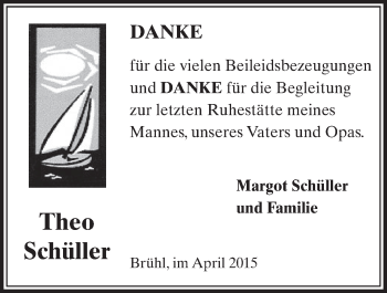 Anzeige von Theo Schüller von  Schlossbote/Werbekurier 