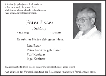 Anzeige von Peter Esser von  Schlossbote/Werbekurier 