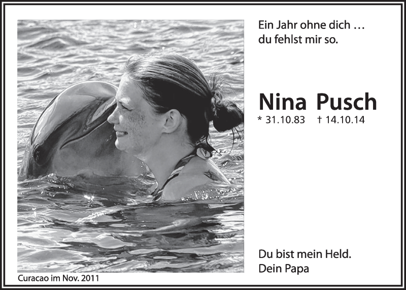  Traueranzeige für Nina Pusch vom 10.10.2015 aus  Sonntags-Post 