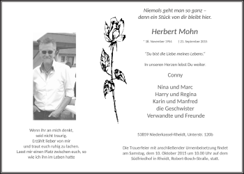 Anzeige von Herbert Mohn von  Extra Blatt 