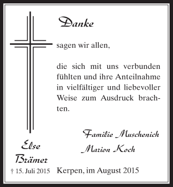 Anzeige von Else Brämer von  Werbepost 