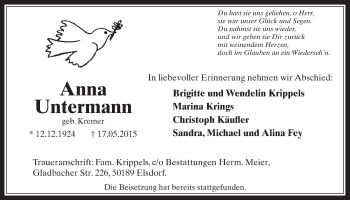Anzeige von Anna Untermann von  Werbepost 
