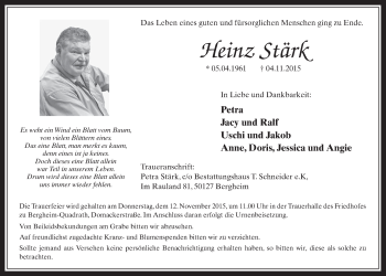 Anzeige von Heinz Stärk von  Werbepost 