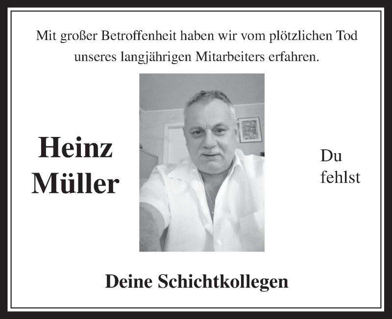  Traueranzeige für Heinz Müller vom 18.03.2015 aus  Wochenende 