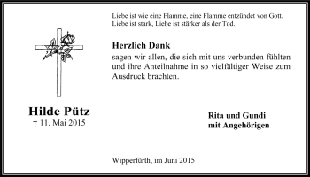 Anzeige von HildePütz  von  Anzeigen Echo 