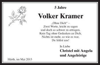 Anzeige von Volker Kramer von  Wochenende 