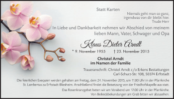 Anzeige von Klaus Dieter Arndt von  Werbepost 