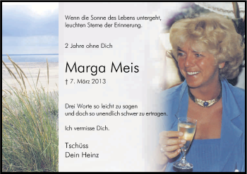 Anzeige von Marga Meis von Kölner Stadt-Anzeiger / Kölnische Rundschau / Express
