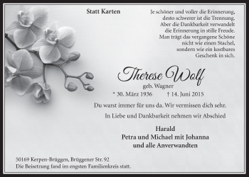 Anzeige von Therese Wolf von  Werbepost 