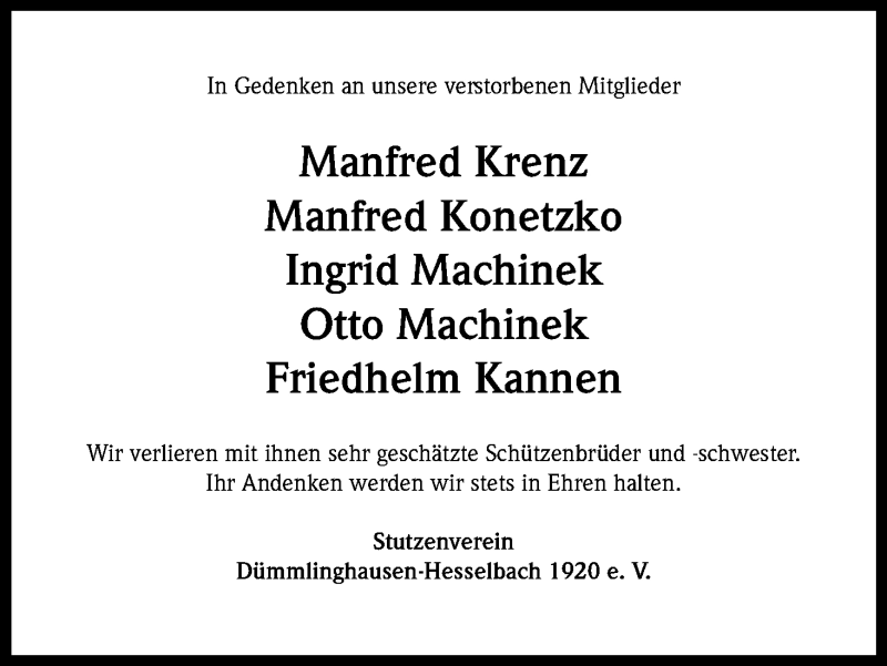  Traueranzeige für In Gedenken  vom 14.11.2015 aus Köln - Wir Trauern