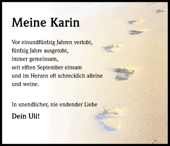 Anzeige von Karin  von Kölner Stadt-Anzeiger / Kölnische Rundschau / Express