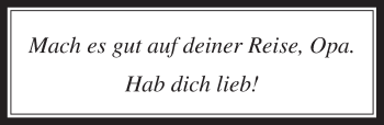Anzeige von Opa  von  Kölner Wochenspiegel 
