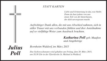 Anzeige von Julius Poll von  Schaufenster/Blickpunkt 