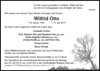 Anzeige von Wilfrid Otto von Kölner Stadt-Anzeiger / Kölnische Rundschau / Express