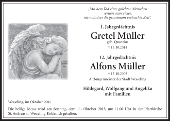 Anzeige von Gertel und Alfons Müller von  Schlossbote/Werbekurier 