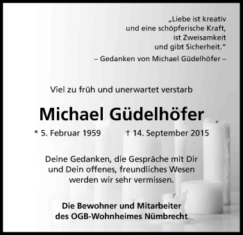 Anzeige von Michael Güdelhöfer von Kölner Stadt-Anzeiger / Kölnische Rundschau / Express