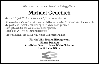 Anzeige von Michael Geuenich von Kölner Stadt-Anzeiger / Kölnische Rundschau / Express
