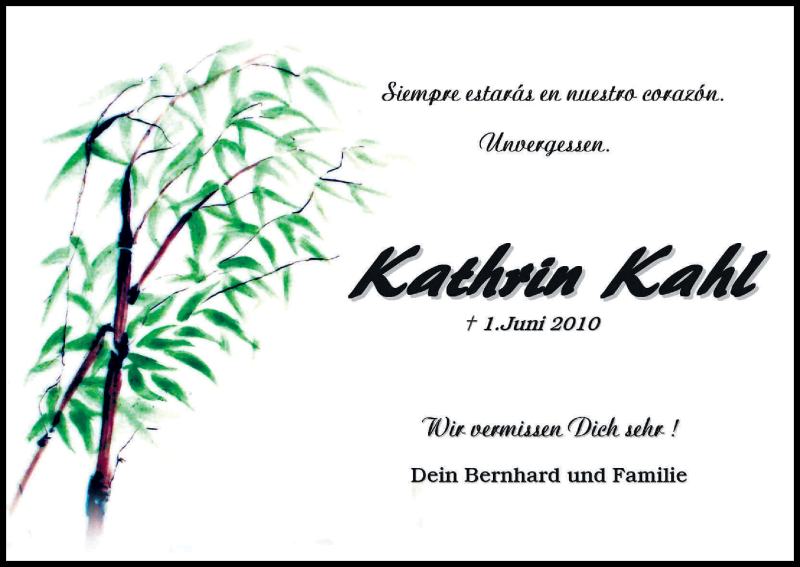  Traueranzeige für Kathrin Kahl vom 01.06.2015 aus Kölner Stadt-Anzeiger / Kölnische Rundschau / Express