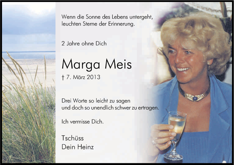  Traueranzeige für Marga Meis vom 07.03.2015 aus Kölner Stadt-Anzeiger / Kölnische Rundschau / Express