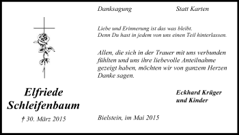 Anzeige von Elfriede Schleifenbaum von Kölner Stadt-Anzeiger / Kölnische Rundschau / Express