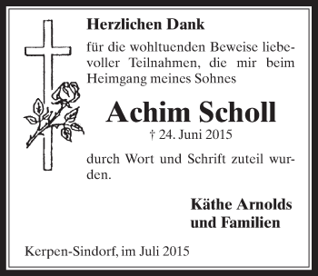 Anzeige von Achim Scholl von  Werbepost 