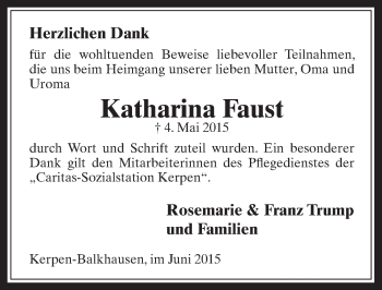 Anzeige von Katharina Faust von  Werbepost 