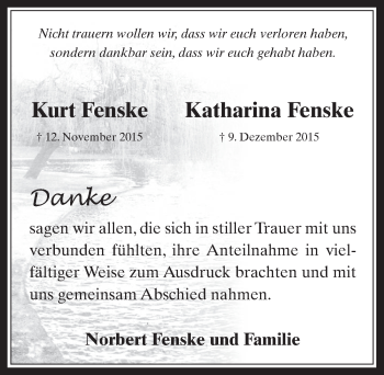 Anzeige von Kurt Fenske von  Werbepost 