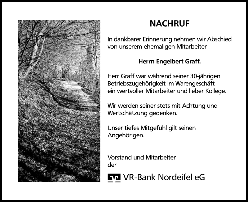  Traueranzeige für Engelbert Graff vom 30.12.2015 aus Kölner Stadt-Anzeiger / Kölnische Rundschau / Express