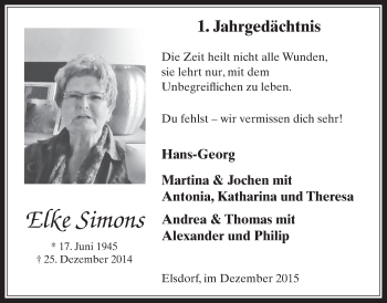 Anzeige von Elke Simons von  Werbepost 