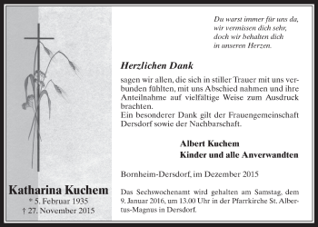 Anzeige von Katharina Kuchem von  Schaufenster/Blickpunkt 