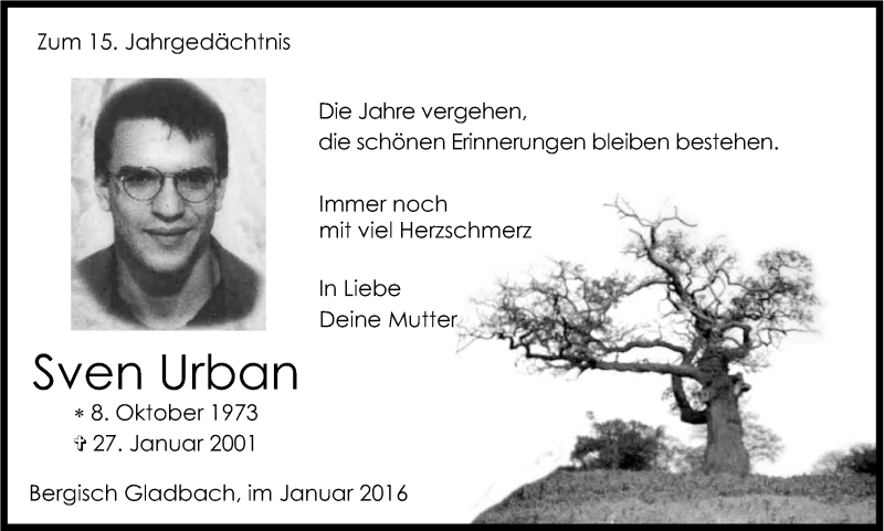  Traueranzeige für Sven Urban vom 18.07.2023 aus Kölner Stadt-Anzeiger / Kölnische Rundschau / Express
