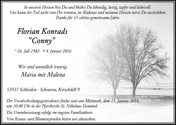 Anzeige von Florian Konrads von Kölner Stadt-Anzeiger / Kölnische Rundschau / Express