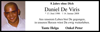 Anzeige von Daniel De Viris von Kölner Stadt-Anzeiger / Kölnische Rundschau / Express