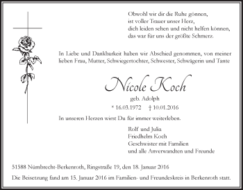 Anzeige von Nicole Koch von  Lokalanzeiger 