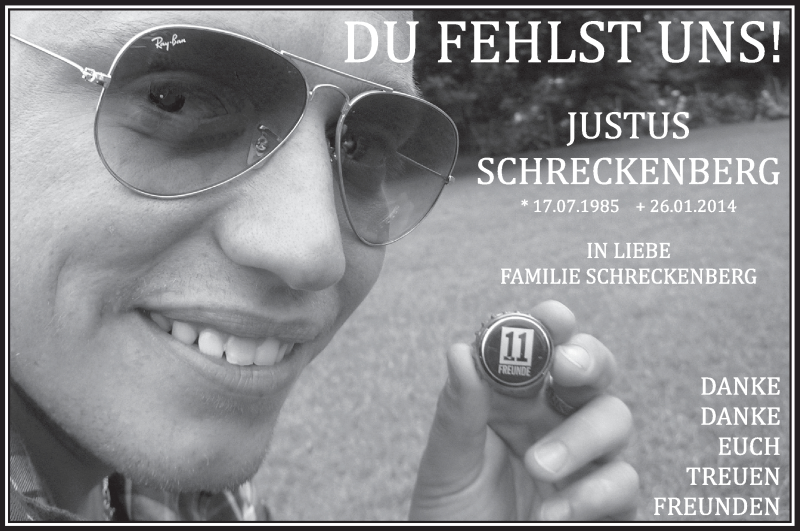  Traueranzeige für Justus Schreckenberg vom 20.01.2016 aus  Extra Blatt 