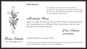 Anzeige von Maria Schmitz von  Werbepost 