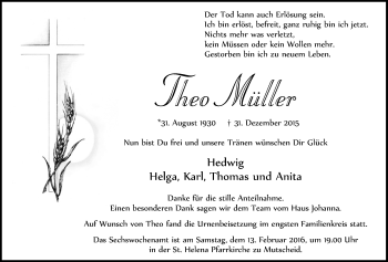 Anzeige von Theo Müller von  Blickpunkt Euskirchen 