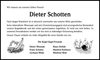 Anzeige von Dieter Schotten von Kölner Stadt-Anzeiger / Kölnische Rundschau / Express