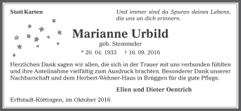 Anzeige von Marianne Urbild von  Werbepost 