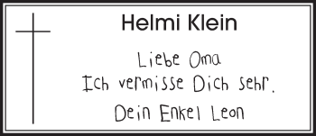 Anzeige von Helmi Klein von  Schlossbote/Werbekurier 