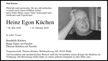Anzeige von Heinz Egon Küchen von Kölner Stadt-Anzeiger / Kölnische Rundschau / Express