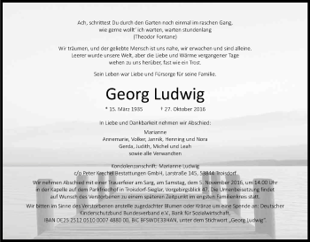 Anzeige von Georg Ludwig von Kölner Stadt-Anzeiger / Kölnische Rundschau / Express