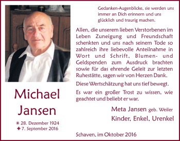 Anzeige von Michael Jansen von  Blickpunkt Euskirchen 