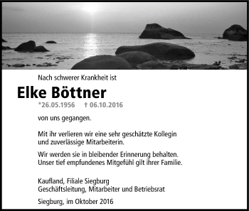 Anzeige von Elke Boettner von Kölner Stadt-Anzeiger / Kölnische Rundschau / Express